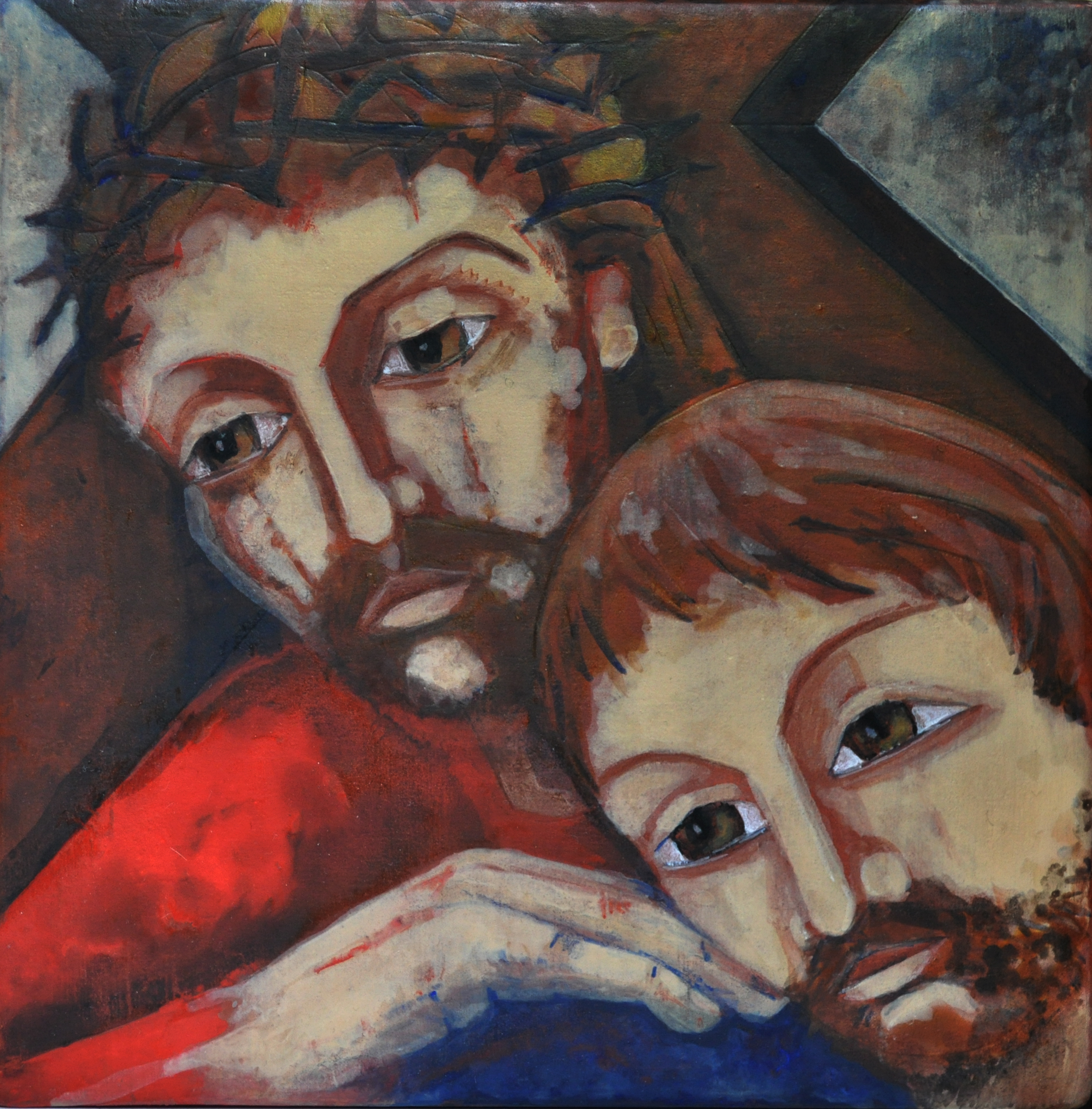 5e station - Simon de Cyrène aide Jésus.